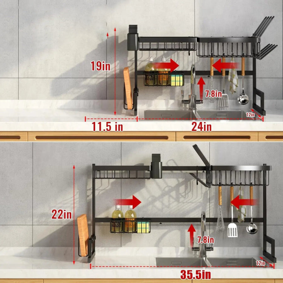 Stainless Steel Over Sink Dish Drying Rack