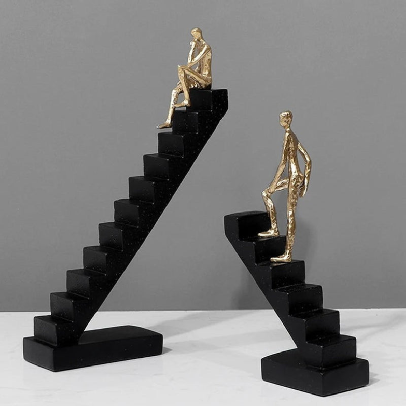 Statue Of Human Figures On Ladder Modern Figure