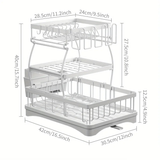 Tiered Detachable Dish Drainer Rack