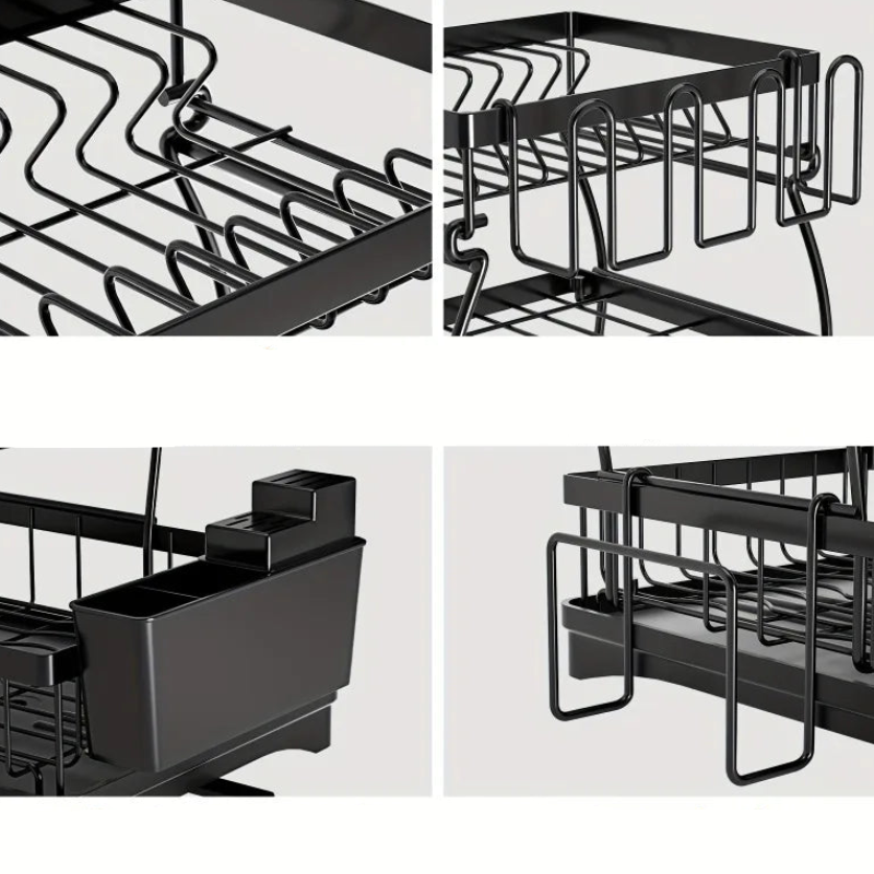 Tiered Detachable Dish Drainer Rack