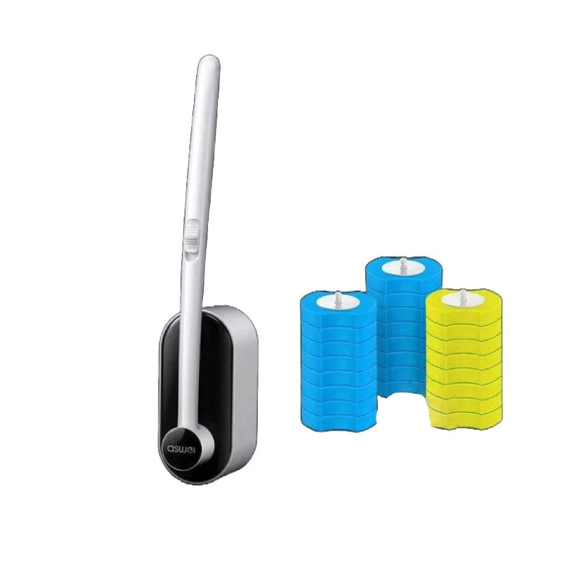 Toilet Bathroom Accessory Disposable Cleaner Brush with Handle