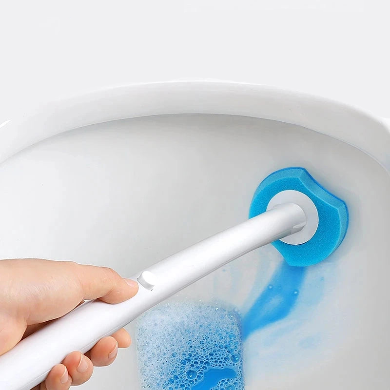 Toilet Bathroom Accessory Disposable Cleaner Brush with Handle