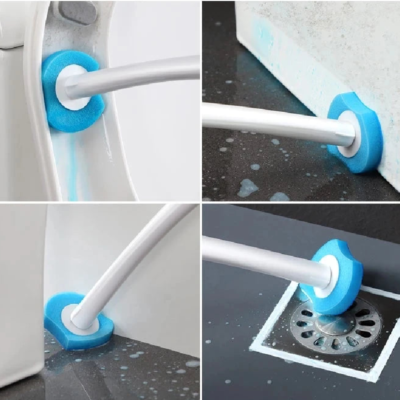 Toilet Bathroom Accessory Disposable Cleaner Brush with Handle