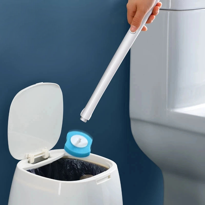 Toilet Bathroom Accessory Disposable Cleaner Brush with Handle