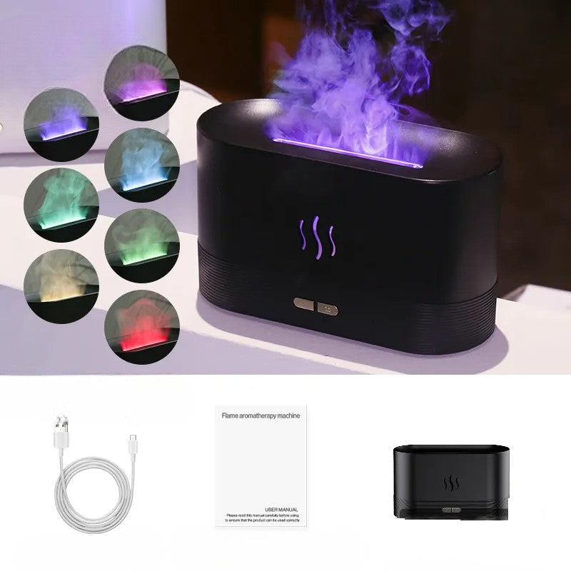 Ultrasonic Air Humidifier With LED Flame Light Mist