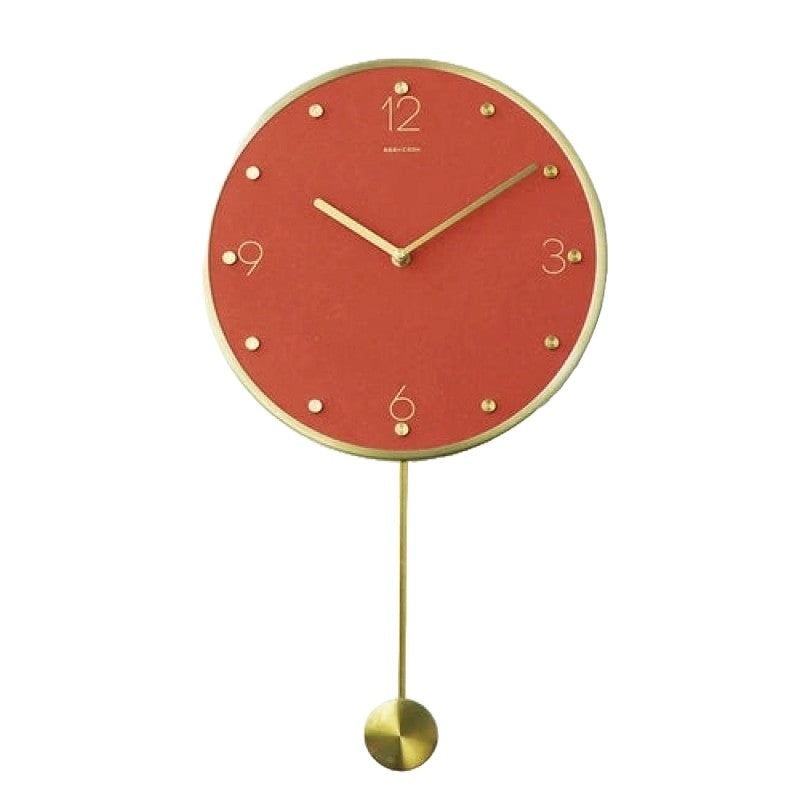 Wall Clock Classic Metallic Nordic Vintage Metal Pendulum