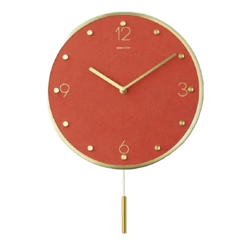 Wall Clock Classic Metallic Nordic Vintage Metal Pendulum