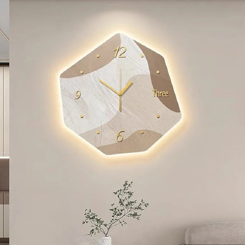 Wall Clock Luminous Abstract Modern Geometric Style