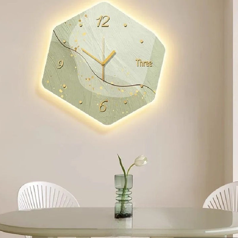 Wall Clock Luminous Abstract Modern Geometric Style