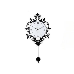 Wall Clock With Pendulum Nordic Modern Floral Design