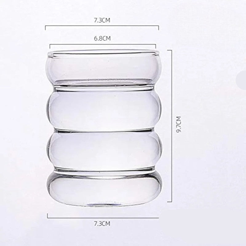 Wave Shaped Glass Tumbler Solid Color Coffee Measuring Cup