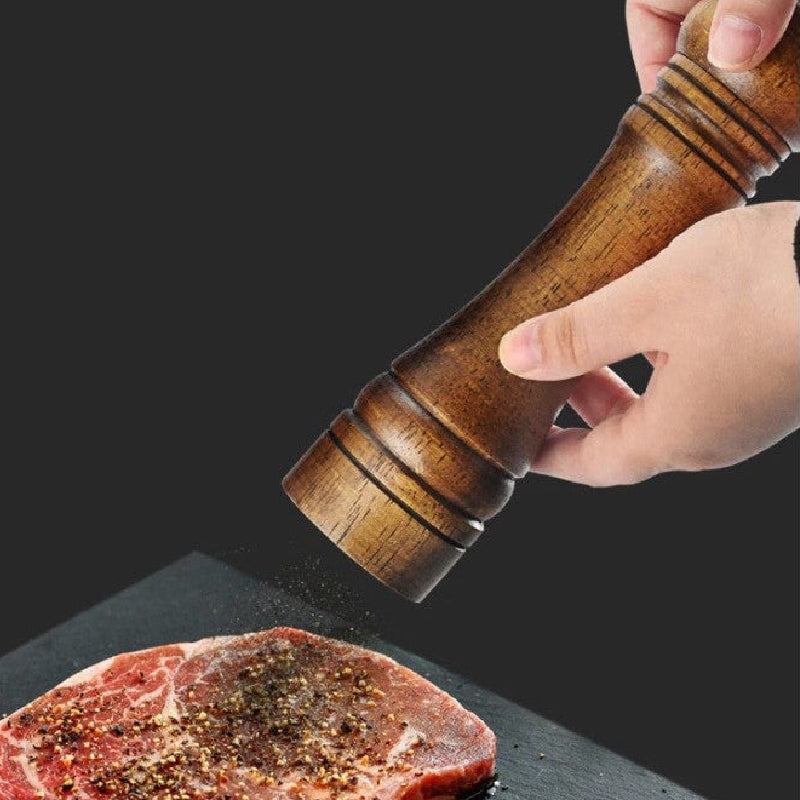Wooden Salt Shaker and Grinder Set Kitchen Utensil
