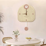 Wooden Wall Clock with Pendulum Modern Quartz Mechanism