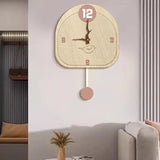 Wooden Wall Clock with Pendulum Modern Quartz Mechanism