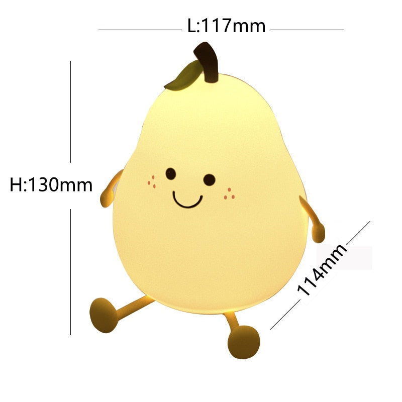 LED Pear Fruit Night Tap Lamp