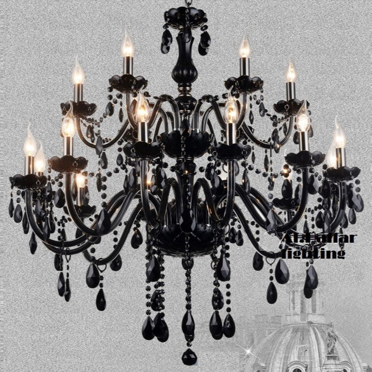 Black Crystal Tears Chandelier Lamp