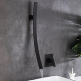 Chrome Wall Mounted Waterfall Spout Bathroom Faucet