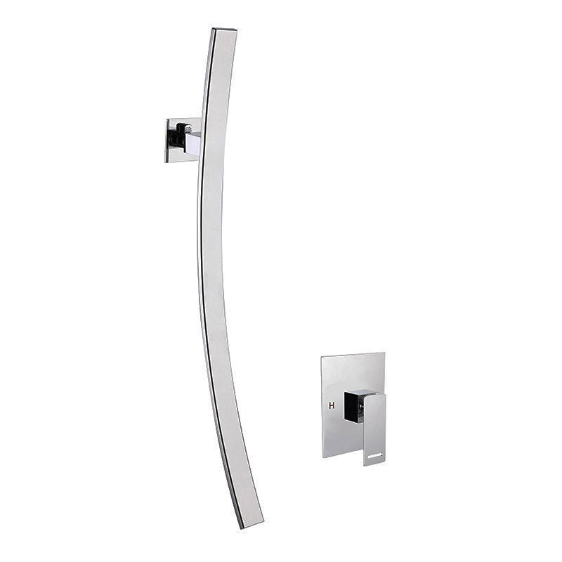 Chrome Wall Mounted Waterfall Spout Bathroom Faucet