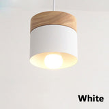 Modern Macaron Iron Wood Pendant Lamp