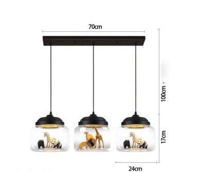 Transparent Jar Animal Hanging Lamp