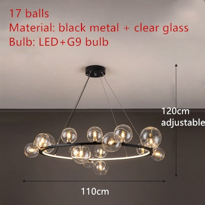 Clear Glass Bubble LED Chandelier Lamp