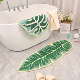 Leaf Shaped Soft Anti Slip Washable Carpet Bath Mat