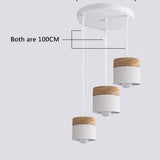 Modern Macaron Iron Wood Pendant Lamp