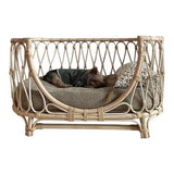 Hand-Woven Rattan Pet Sofa Bed