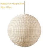 Nordic Hand Woven Rattan Ball Hanging Lamp