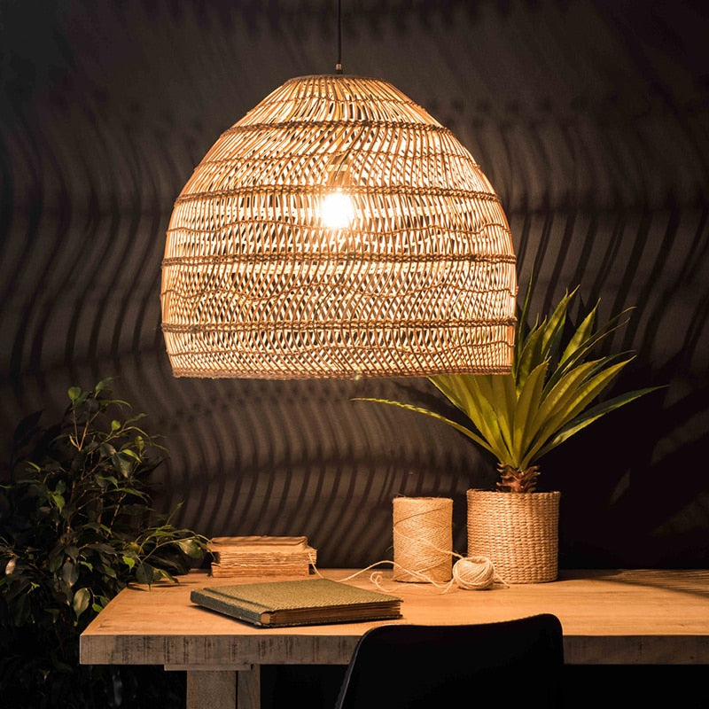 Chinese Style Handmake Rattan Vintage Hanging Lamps