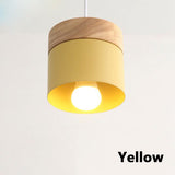 Modern Macaron Iron Wood Pendant Lamp