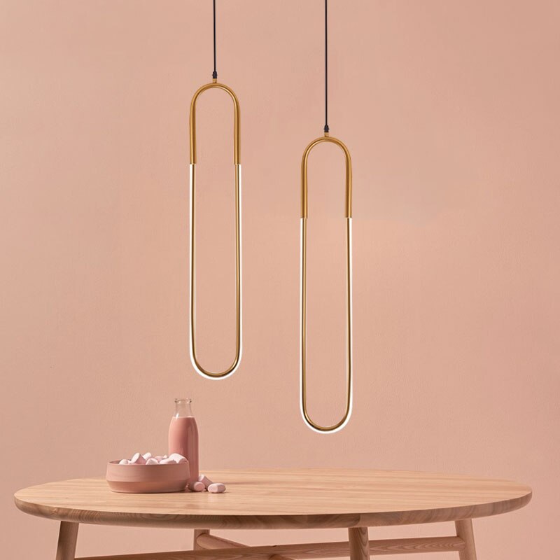 Modern Gold Ellipse Hanging Light