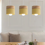 Modern Macaron Iron Wood Pendant Lamp