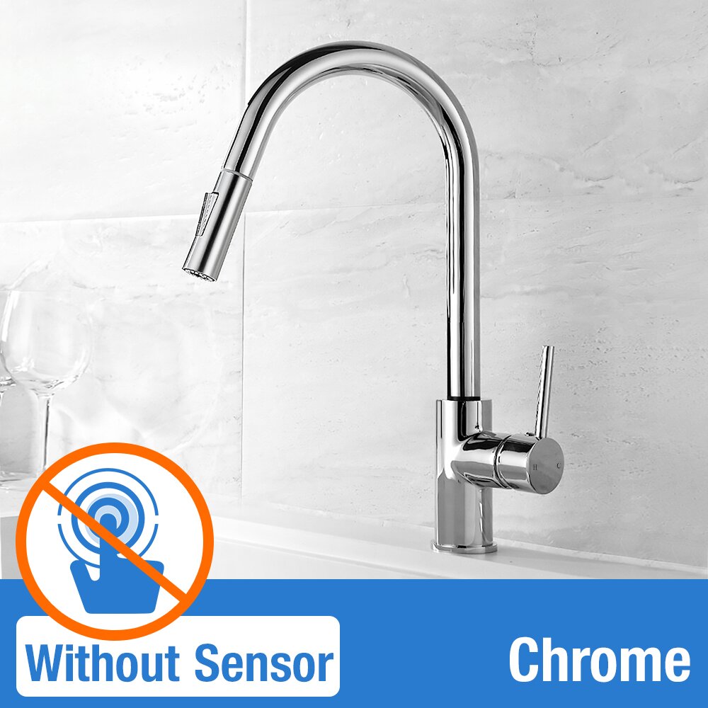 Pull Out Black Sensor Stainless Steel Kitchen Faucets