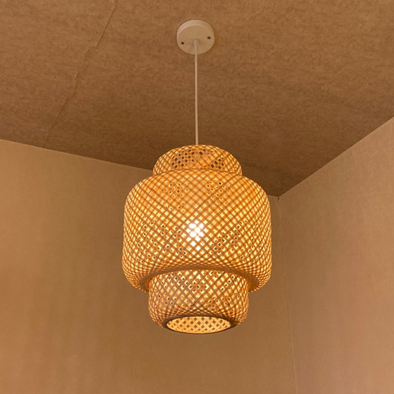 Modern Bamboo Hand Woven Art Chandelier Lamp
