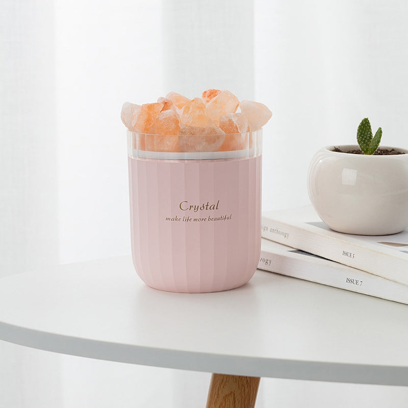 Pink Salt Stone Colorful Light Humidifier