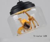 Transparent Jar Animal Hanging Lamp