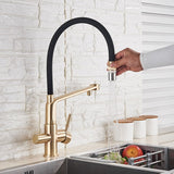 Bronce Brushed Pull Down Mixer Kitchen Faucet