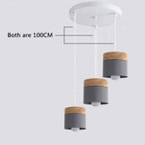 Modern Macaron Iron Wood Pendant Lamp