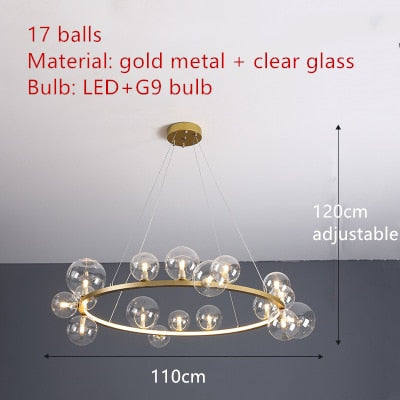 Clear Glass Bubble LED Chandelier Lamp