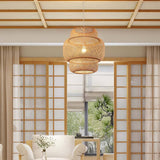 Modern Bamboo Hand Woven Art Chandelier Lamp