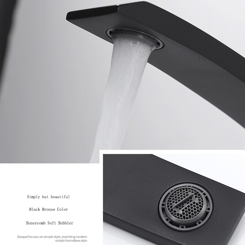 Curve Single Hole Double Handle Hot And Cold Water Faucet