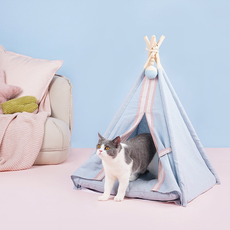 Cute and soft pet tent with cushion