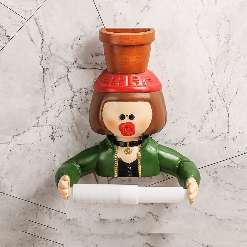 Punch-Free Cartoon Toilet Paper Holder