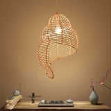 Snail Shell Rattan Vintage Pendant Lamp
