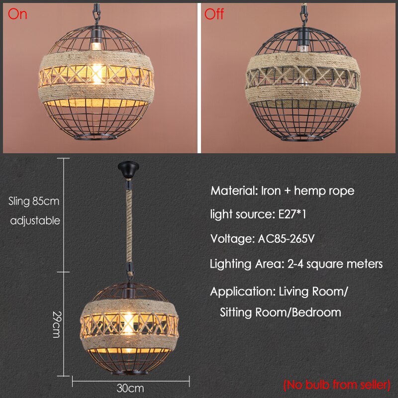 Loft Rural Retro Hemp Rope Lamp