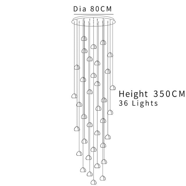 Modern Crystal Chandelier LED Long Pendant