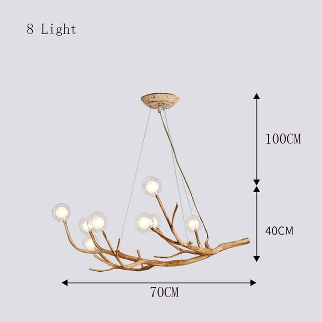 Modern Tree Branch Glass Bubble Lamp