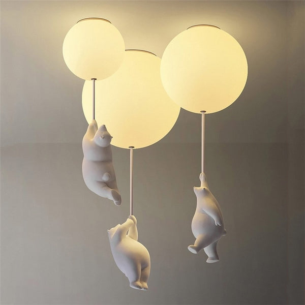 Modern Bear Ceiling Lights LED Cartoon Lamp