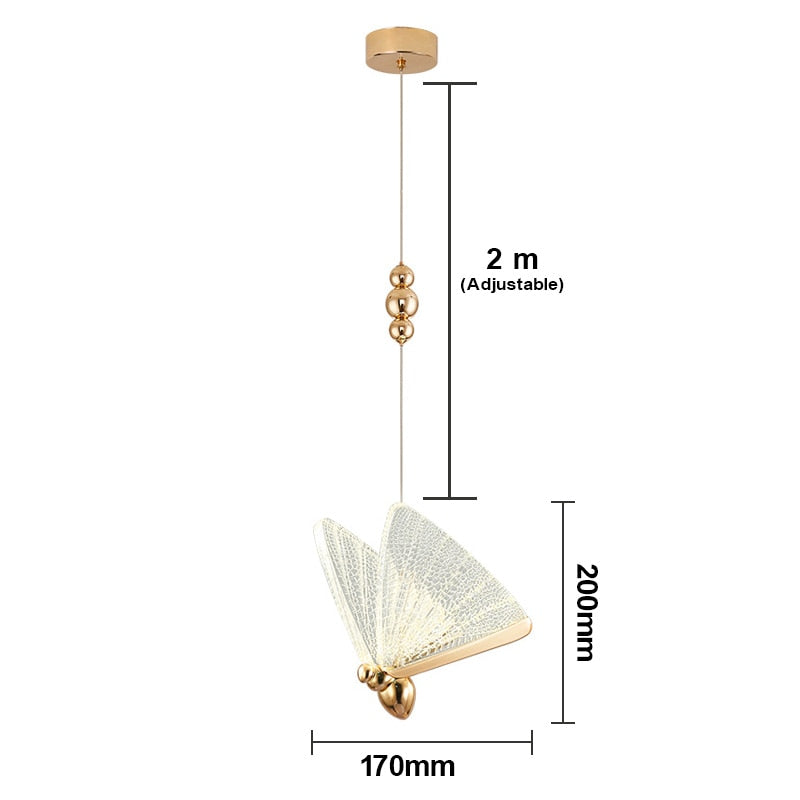 Butterfly Led Pendant Lights Hanging Lamp